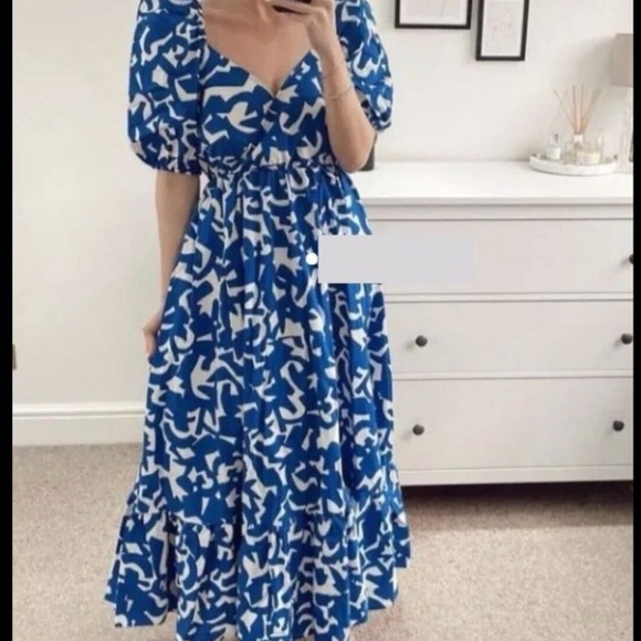 ZARA PRINTED POPLIN DRESS PUFF-SLEEVE Blogger Favorite - Picture 3 of 12